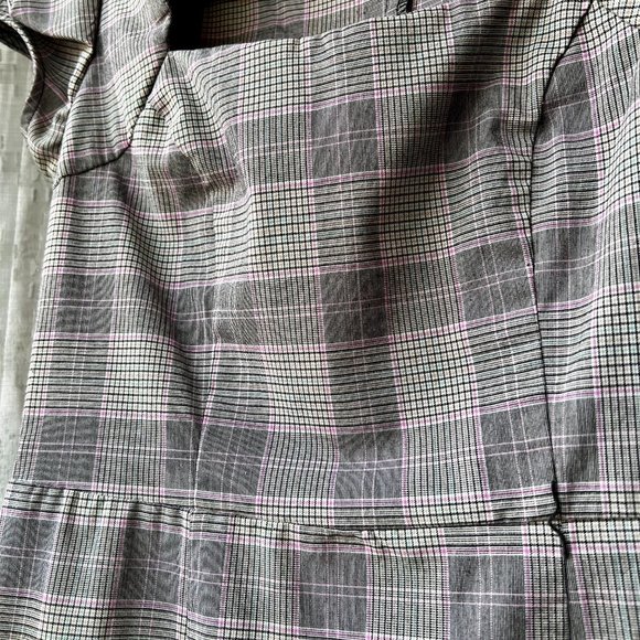 Rampage Plaid Square Neckline Cap Sleeve Dress - Juniors Size 3 or Women's 0-2 - Picture 4 of 4